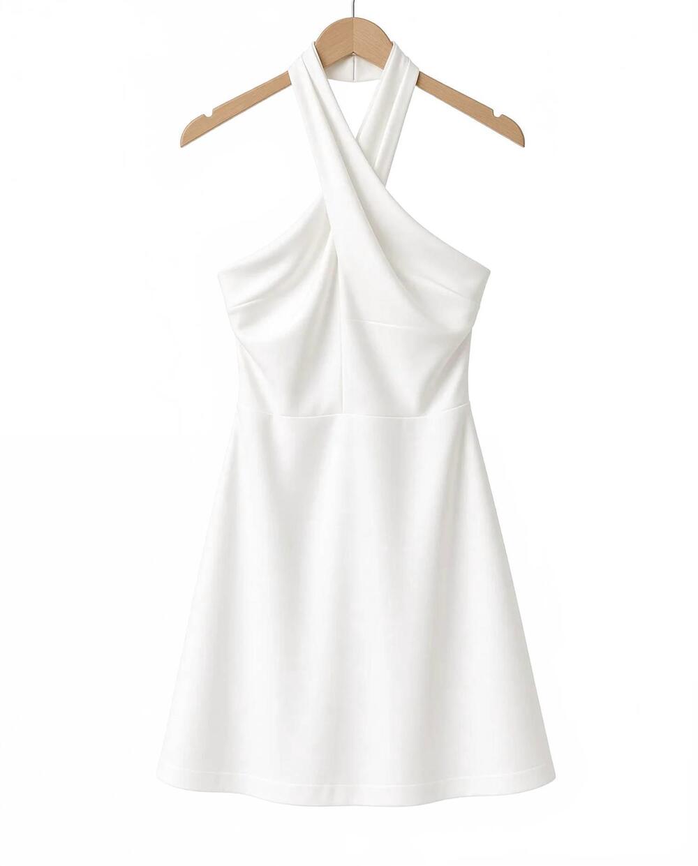 NEW TCEC women's halter neck mini dress in white